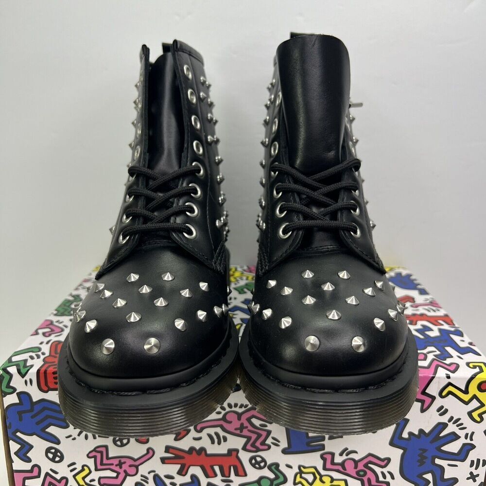 Dr. Martens 1460 Boots Wanama Studded Doc Black NEW Dr Mens Size 4 Womens Size 5 - Picture 3 of 13